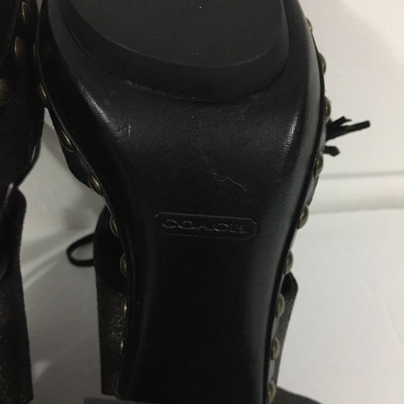 *Sold*Coach Poppy Rena Leather Platform Heels Sz 9.5 B - Picture 10 of 15